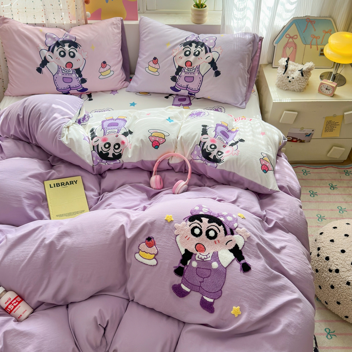 91家纺网 家纺一手货源 找家纺 一霖家纺 2025新款高克重云朵棉毛巾绣印绣四件套-小清新系列-第三波 甜品小新