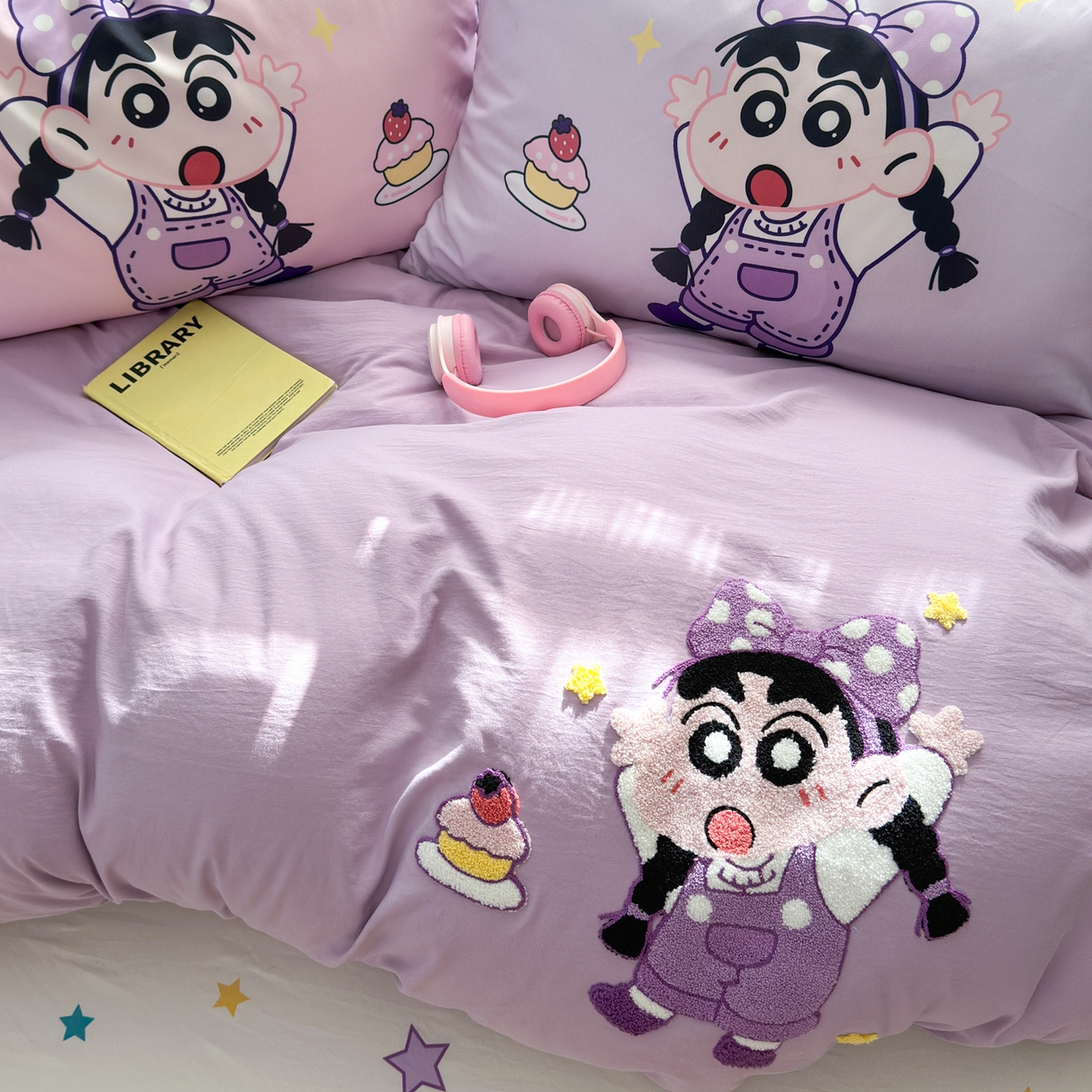 91家纺网 家纺一手货源 找家纺 一霖家纺 2025新款高克重云朵棉毛巾绣印绣四件套-小清新系列-第三波 甜品小新