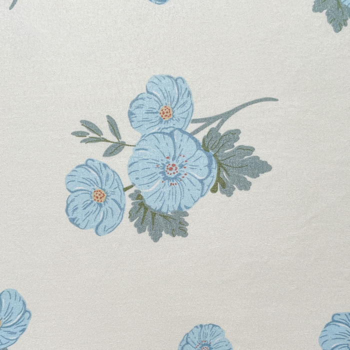 91家纺网 家纺一手货源 找家纺 极梦家纺 2025新款磨毛植物羊绒印花单床笠三件套学生宿舍 蓝樱花语床笠款