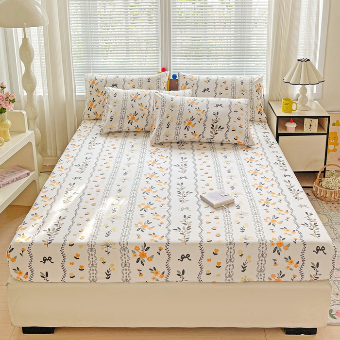 91家纺网 家纺一手货源 找家纺 极梦家纺 2025新款磨毛植物羊绒印花单床笠三件套学生宿舍 迷情花海床笠款