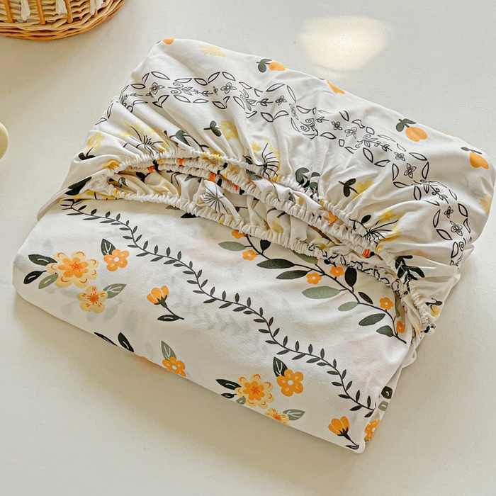 91家纺网 家纺一手货源 找家纺 极梦家纺 2025新款磨毛植物羊绒印花单床笠三件套学生宿舍 迷情花海床笠款