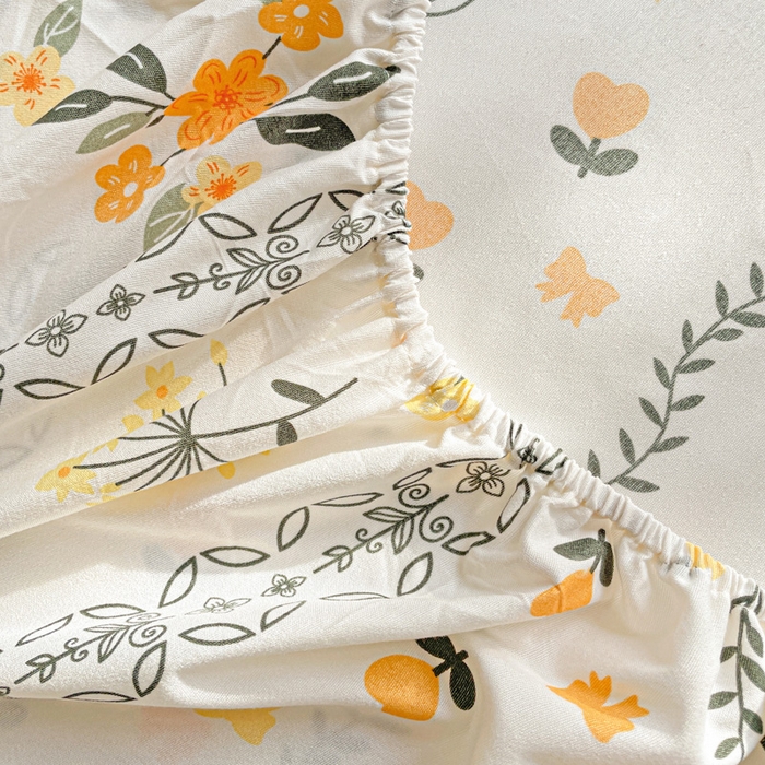 91家纺网 家纺一手货源 找家纺 极梦家纺 2025新款磨毛植物羊绒印花单床笠三件套学生宿舍 迷情花海床笠款