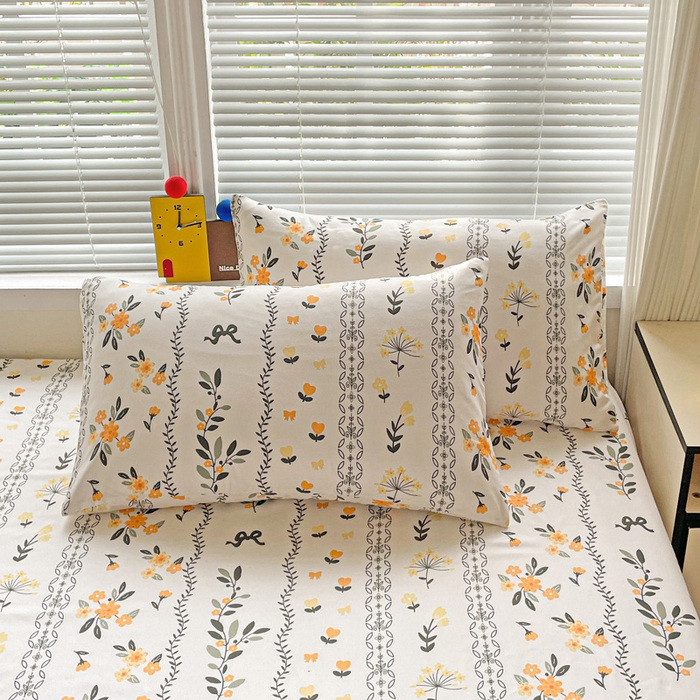 91家纺网 家纺一手货源 找家纺 极梦家纺 2025新款磨毛植物羊绒印花单床笠三件套学生宿舍 迷情花海床笠款