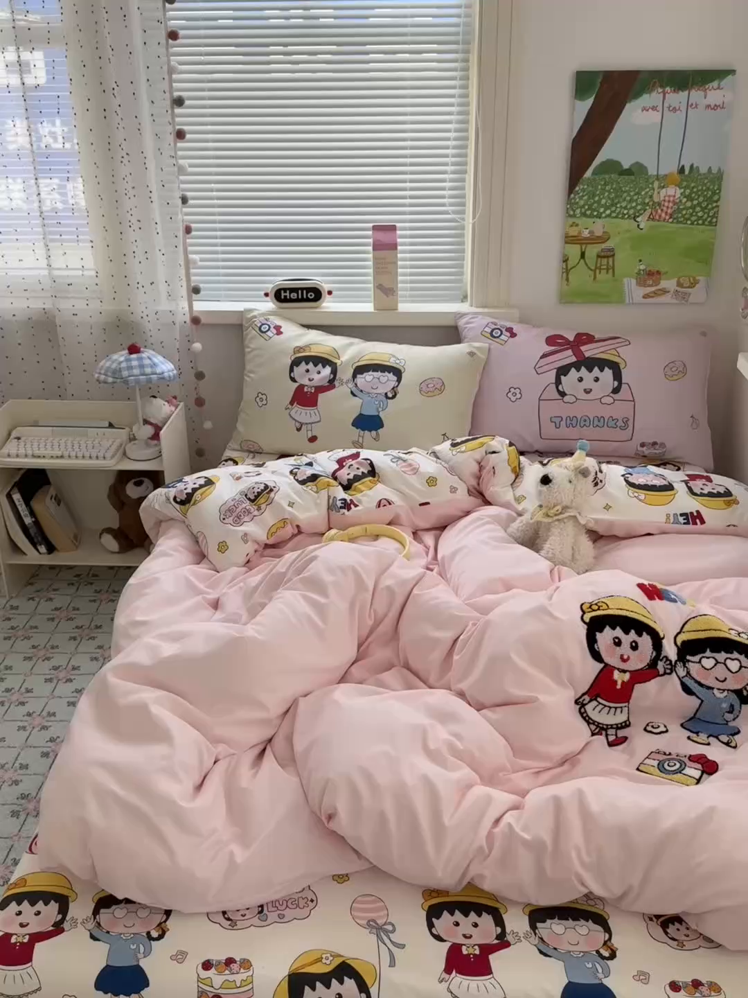 91家纺网 家纺一手货源 找家纺 一霖家纺 2025新款高克重云朵棉毛巾绣印绣四件套-小清新系列-第三波 丸子姐妹