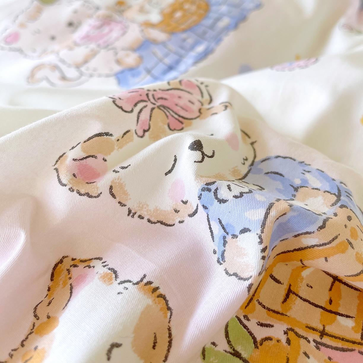 91家纺网 家纺一手货源 找家纺 金鑫汇家纺2025新款全棉纯棉宿舍印花学生宿舍上下铺三件套单被套 喵喵日记