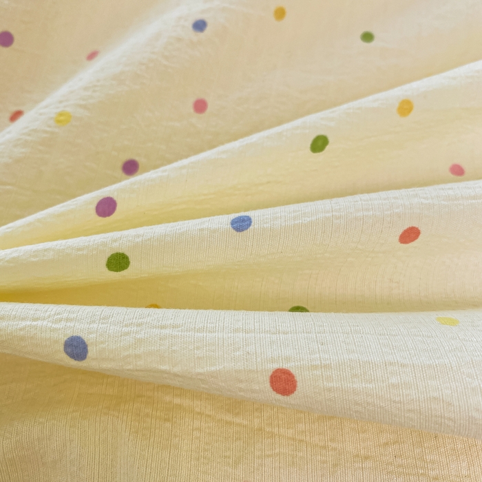 91家纺网 家纺一手货源 找家纺 雅阁尔家纺 2025新款直播小红书ins风针织提花双层纱美式碎花简约床单单品单床单+枕套 彩色波波