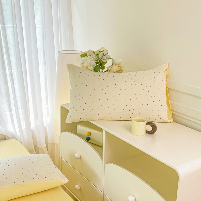 91家纺网 家纺一手货源 找家纺 雅阁尔家纺 2025新款直播小红书ins风针织提花双层纱美式碎花简约床单单品单床单+枕套 彩色波波