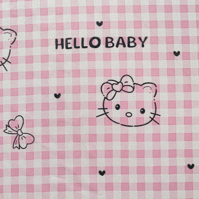 91家纺网 家纺一手货源 找家纺 极梦家纺 2025新款磨毛植物羊绒印花单床笠三件套学生宿舍 线条kt猫粉床笠款