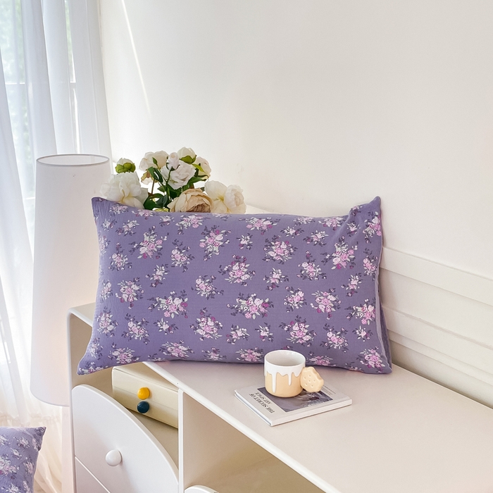 91家纺网 家纺一手货源 找家纺 雅阁尔家纺 2025新款直播小红书ins风针织提花双层纱美式碎花简约床单单品单床单+枕套 豆蔻年华