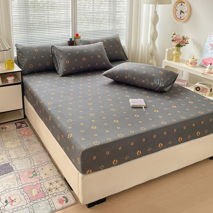 91家纺网 家纺一手货源 找家纺 极梦家纺 2025新款磨毛植物羊绒印花单床笠三件套学生宿舍 小资生活床笠款