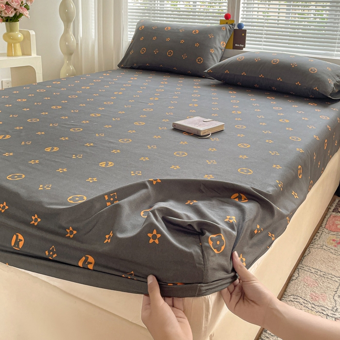 极梦家纺 2025新款磨毛植物羊绒印花单床笠三件套学生宿舍 小资生活床笠款