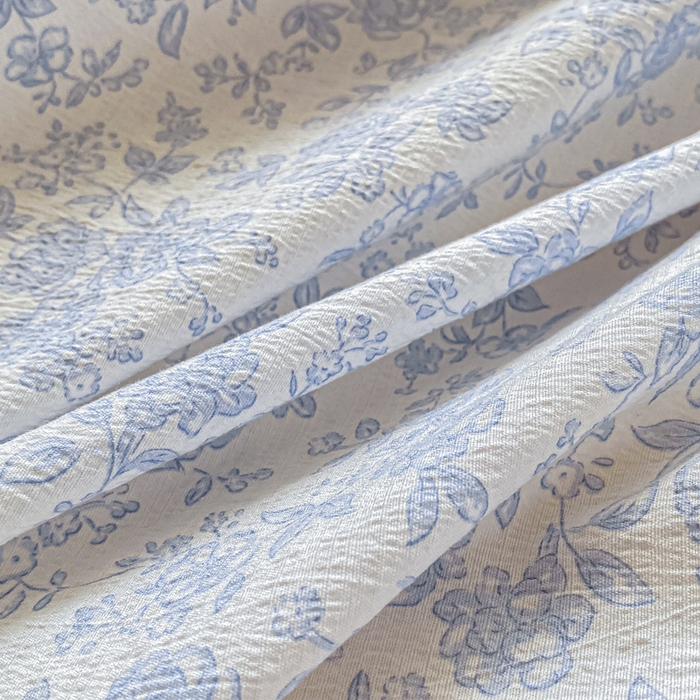 91家纺网 家纺一手货源 找家纺 雅阁尔家纺 2025新款直播小红书ins风针织提花双层纱美式碎花简约风单品单被套 蓝玫瑰