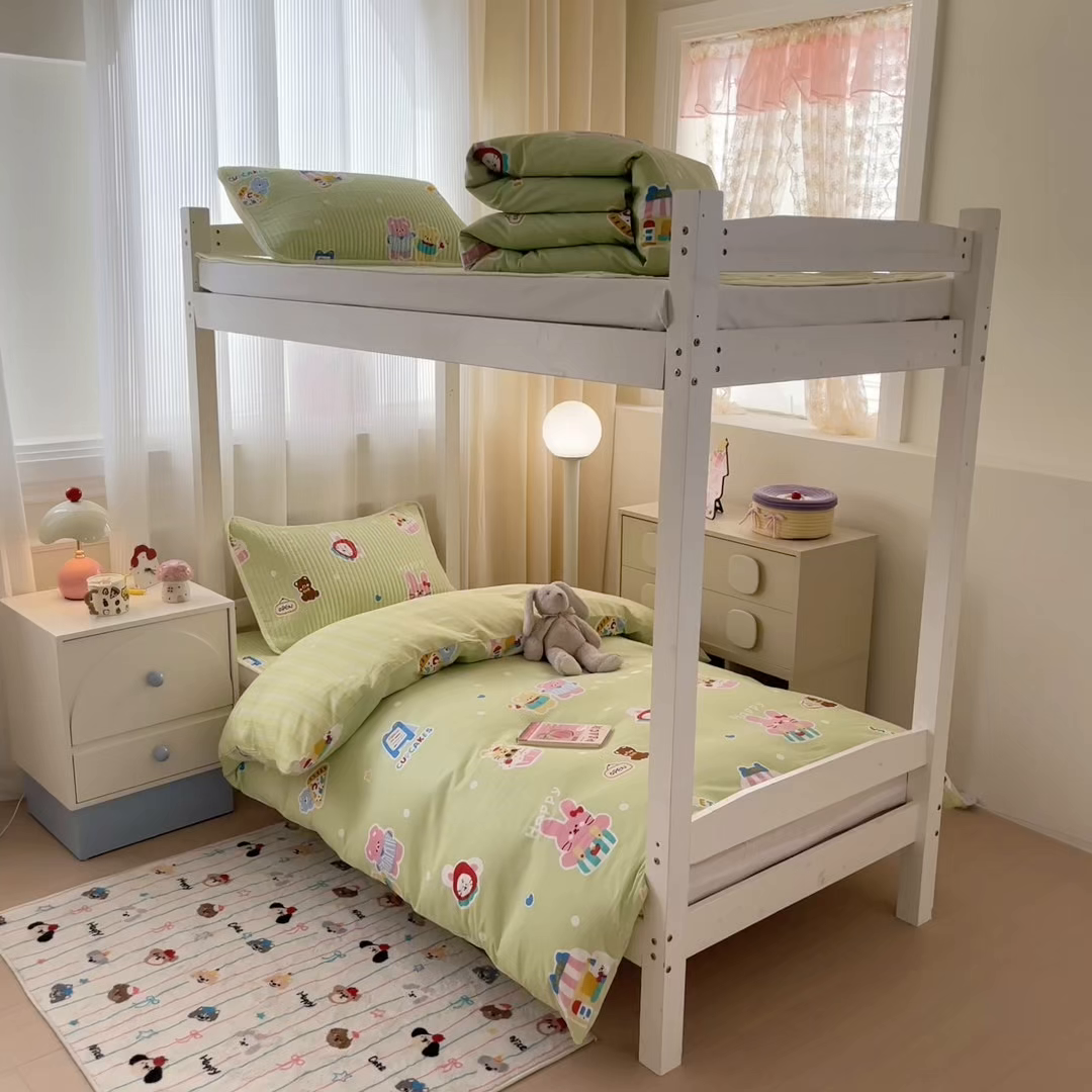 91家纺网 家纺一手货源 找家纺 （总）沐辰 2025春夏新款A类全棉纯棉学生床床盖三件套