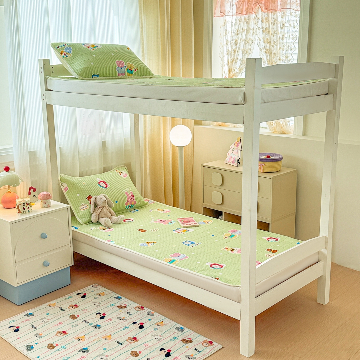 91家纺网 家纺一手货源 找家纺 （总）沐辰 2025春夏新款A类全棉纯棉学生床床盖三件套