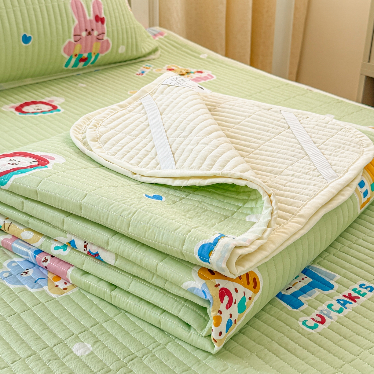 91家纺网 家纺一手货源 找家纺 （总）沐辰 2025春夏新款A类全棉纯棉学生床床盖三件套