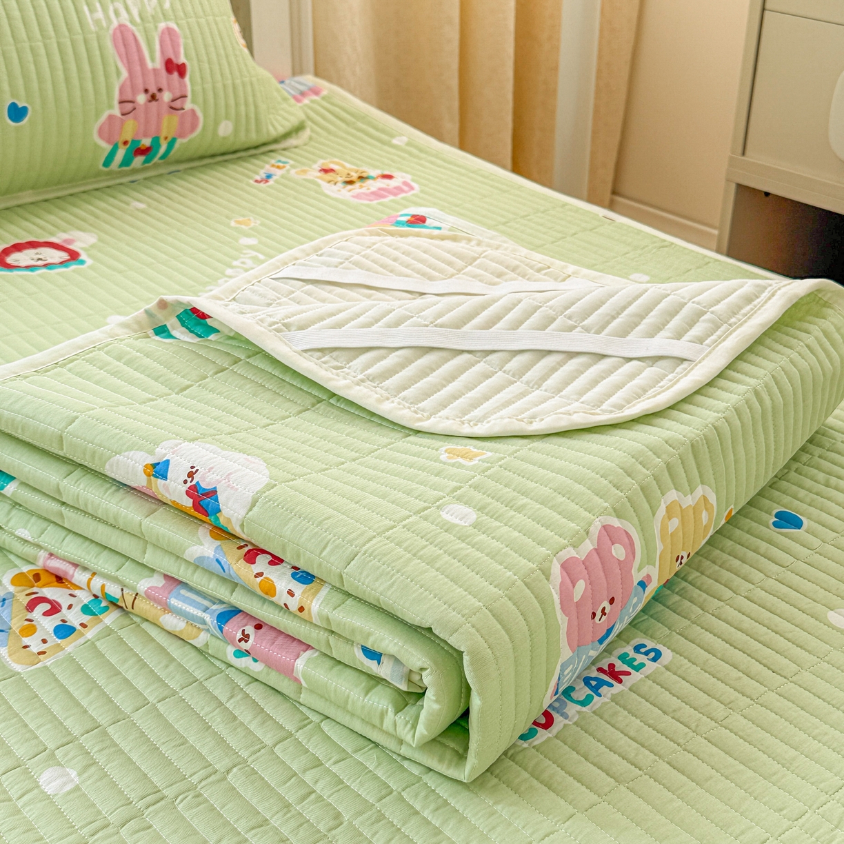 91家纺网 家纺一手货源 找家纺 （总）沐辰 2025春夏新款A类全棉纯棉学生床床盖三件套