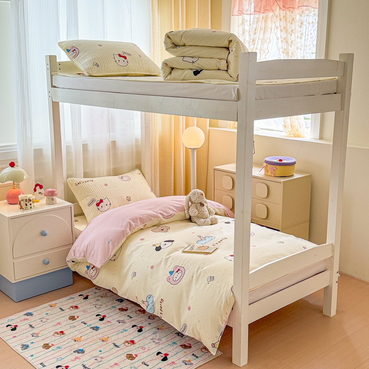 91家纺网 家纺一手货源 找家纺 （总）沐辰 2025春夏新款A类全棉纯棉学生床床盖三件套