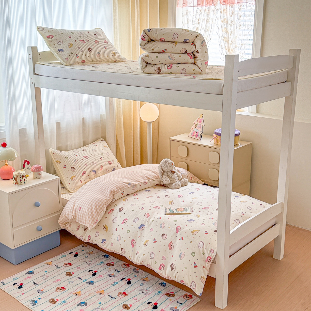 91家纺网 家纺一手货源 找家纺 （总）沐辰 2025春夏新款A类全棉纯棉学生床床盖三件套