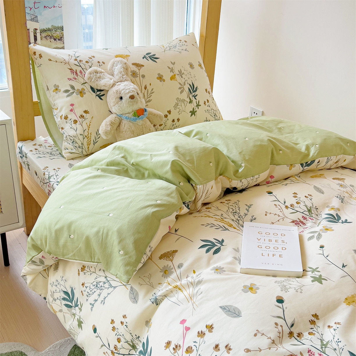 91家纺网 家纺一手货源 找家纺 名兮2025新款全棉纯棉13372学生床多件套 东篱