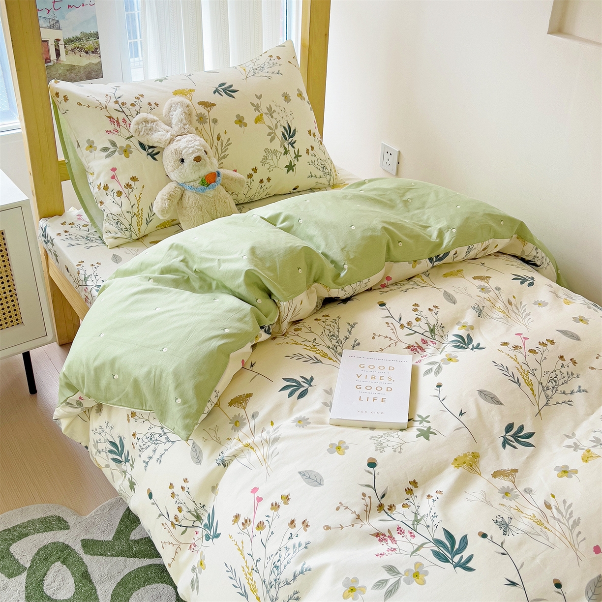 91家纺网 家纺一手货源 找家纺 名兮2025新款全棉纯棉13372学生床多件套 东篱