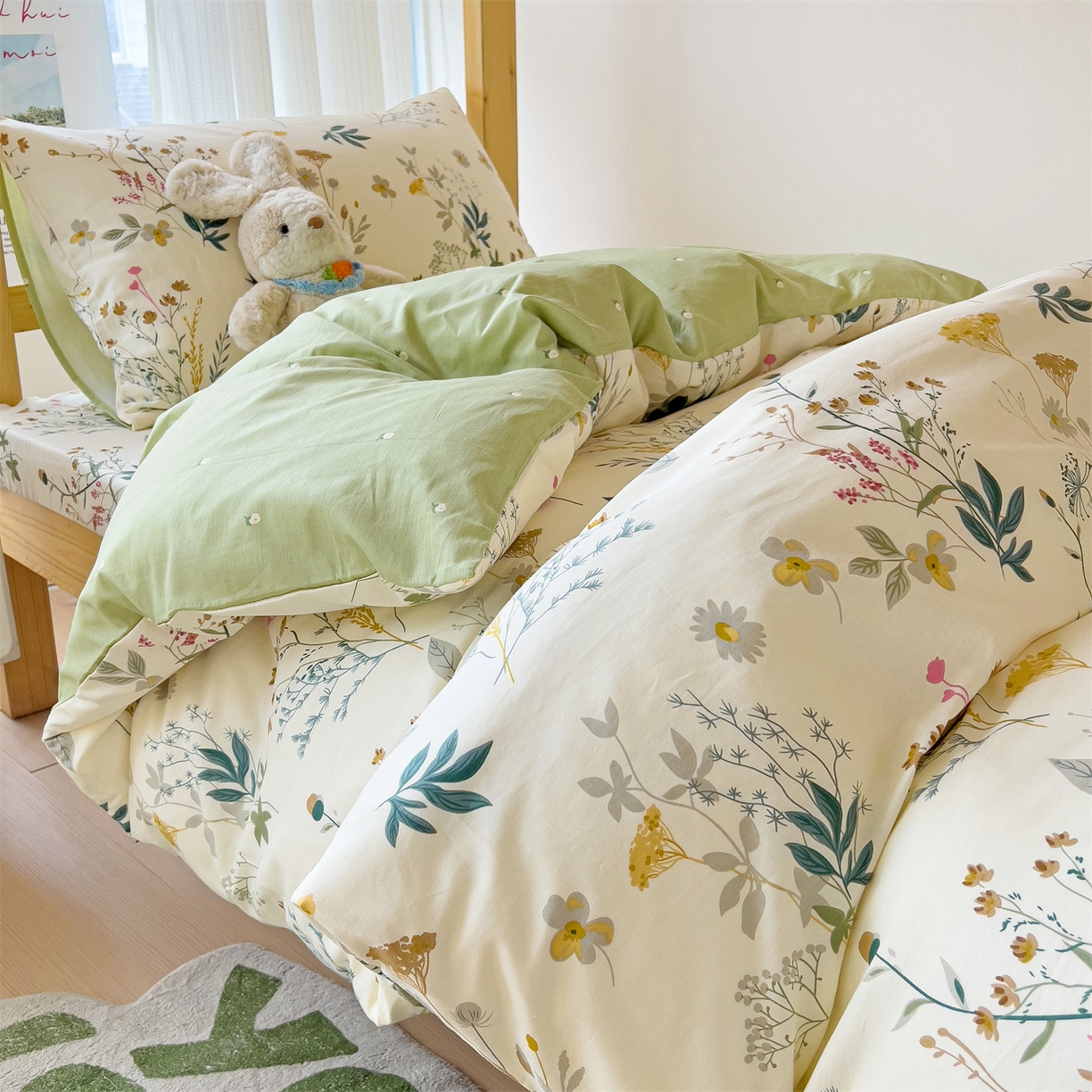 91家纺网 家纺一手货源 找家纺 名兮2025新款全棉纯棉13372学生床多件套 东篱