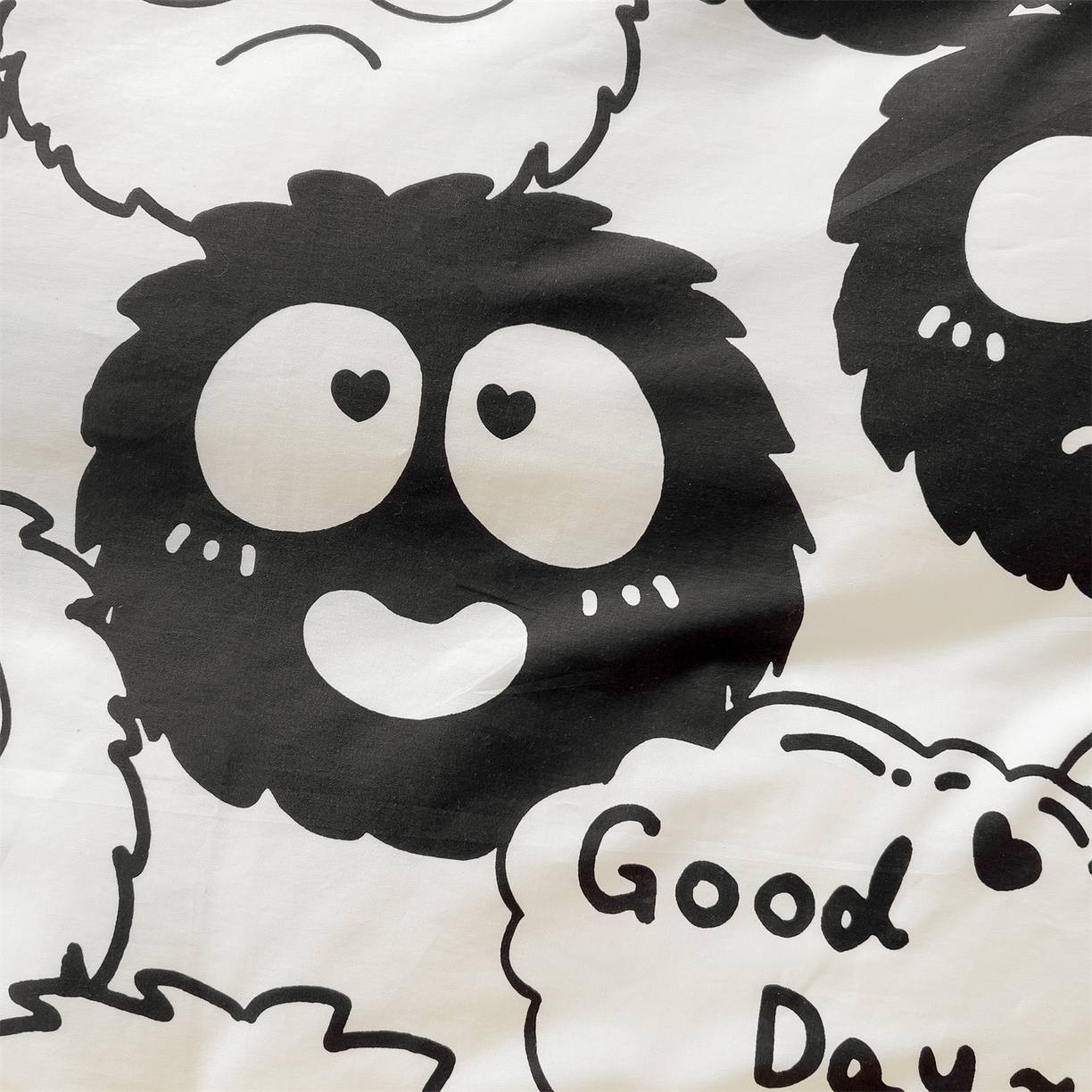 91家纺网 家纺一手货源 找家纺 名兮2025新款全棉纯棉13372学生床多件套 黑煤球