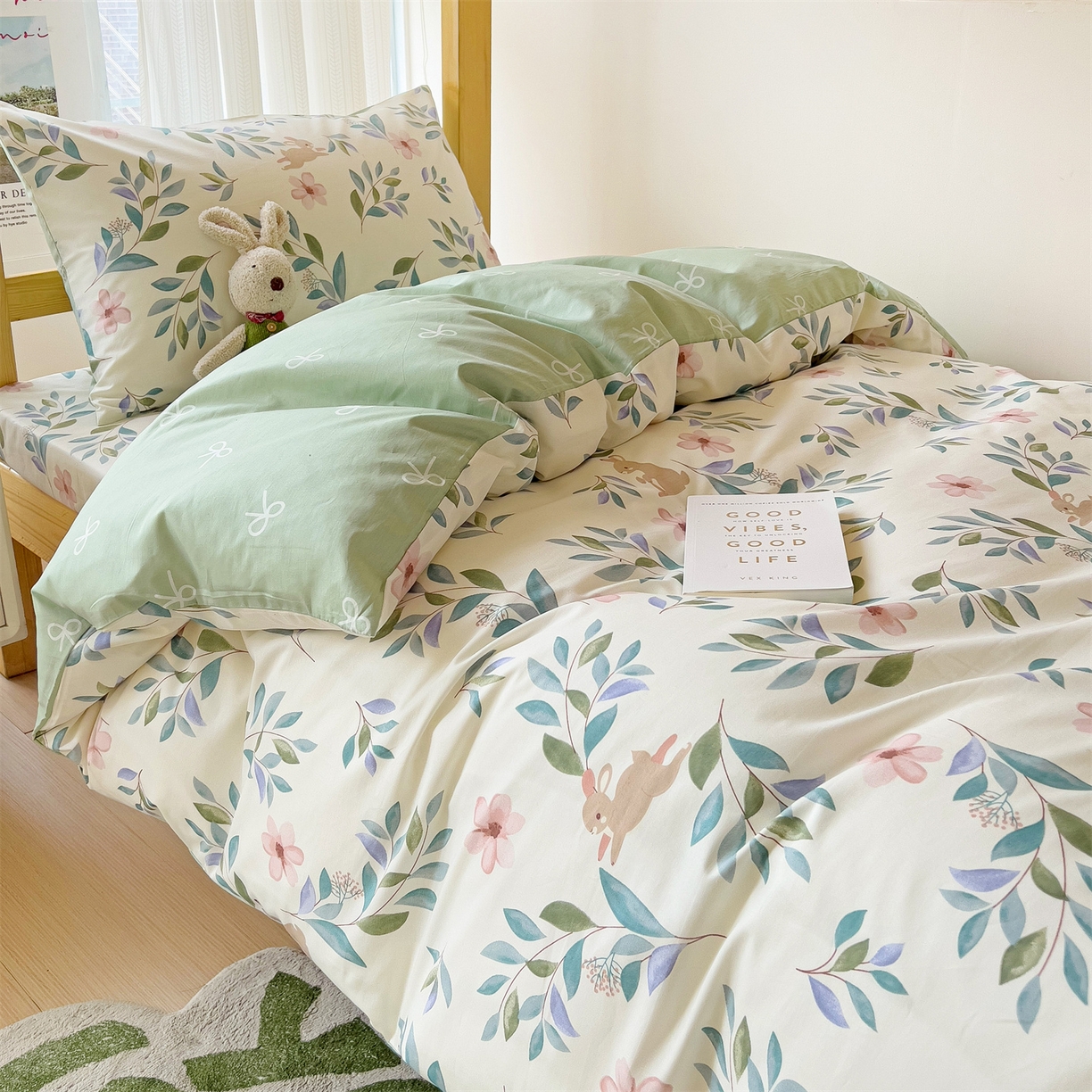 91家纺网 家纺一手货源 找家纺 名兮2025新款全棉纯棉13372学生床多件套 轻纱漫舞