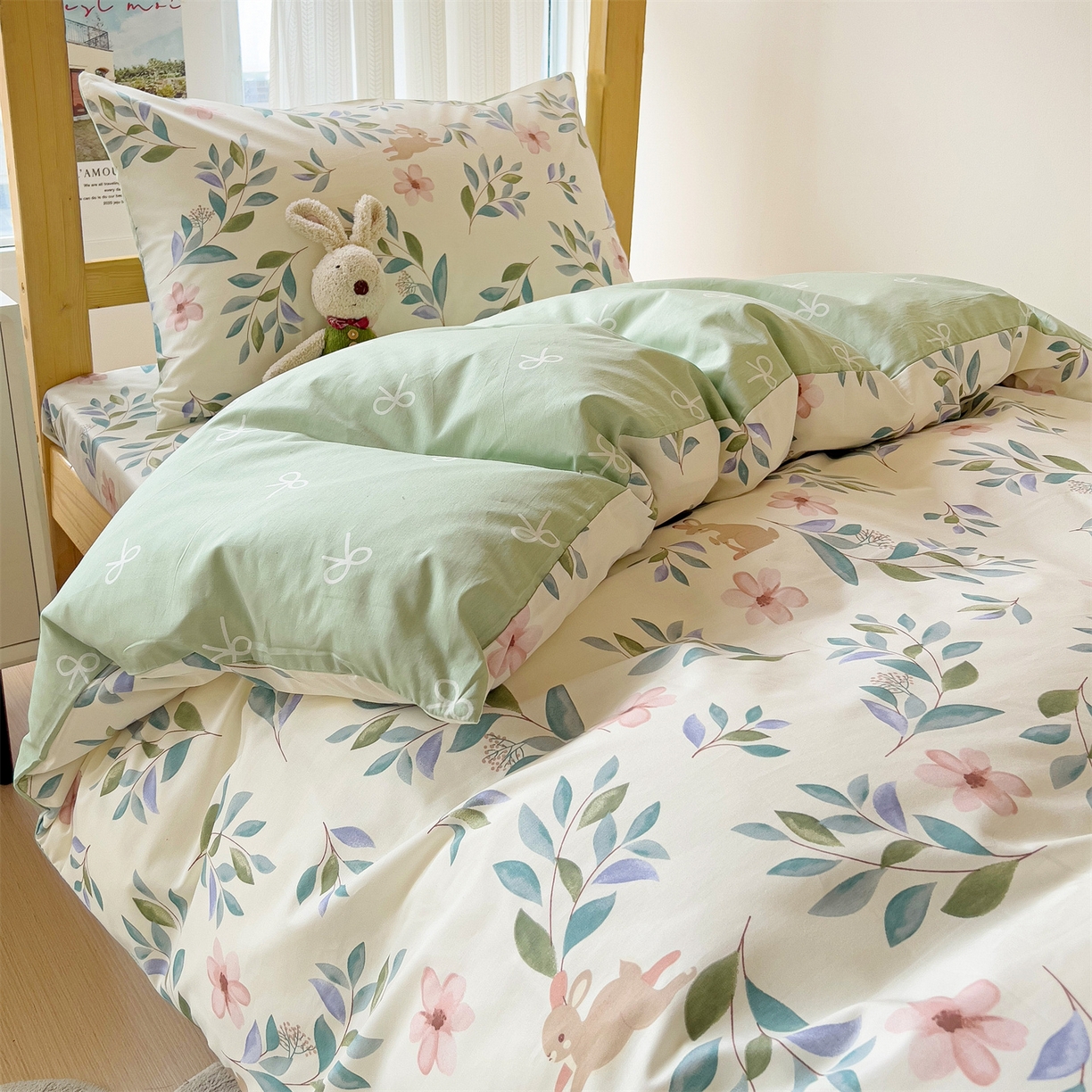 91家纺网 家纺一手货源 找家纺 名兮2025新款全棉纯棉13372学生床多件套 轻纱漫舞