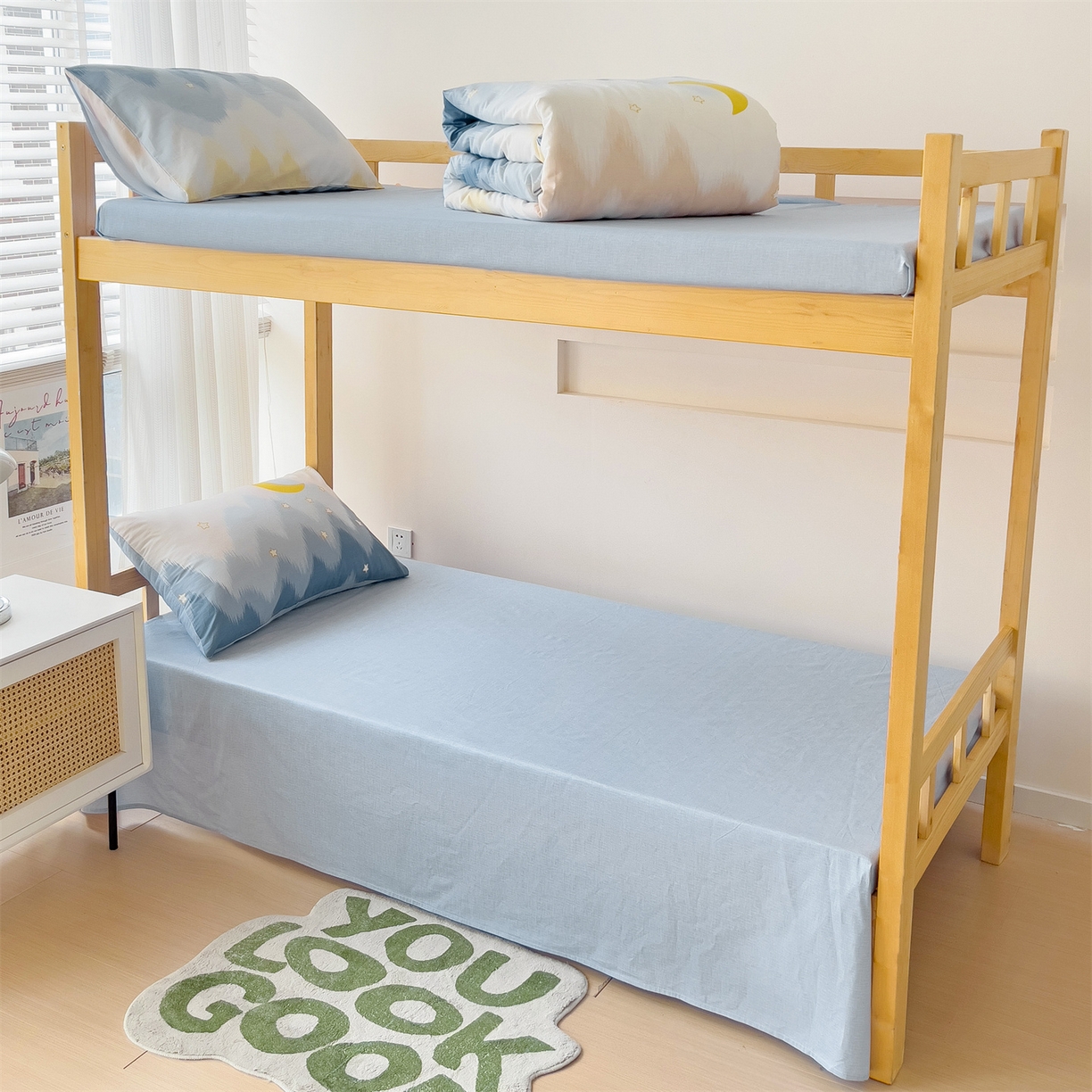 91家纺网 家纺一手货源 找家纺 名兮2025新款全棉纯棉13372学生床多件套 星辰入梦