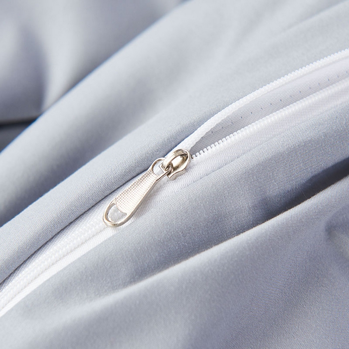 91家纺网 家纺一手货源 找家纺 鑫缘家纺 2025新款水洗磨毛纯色绣花四件套（110克） 星空灰