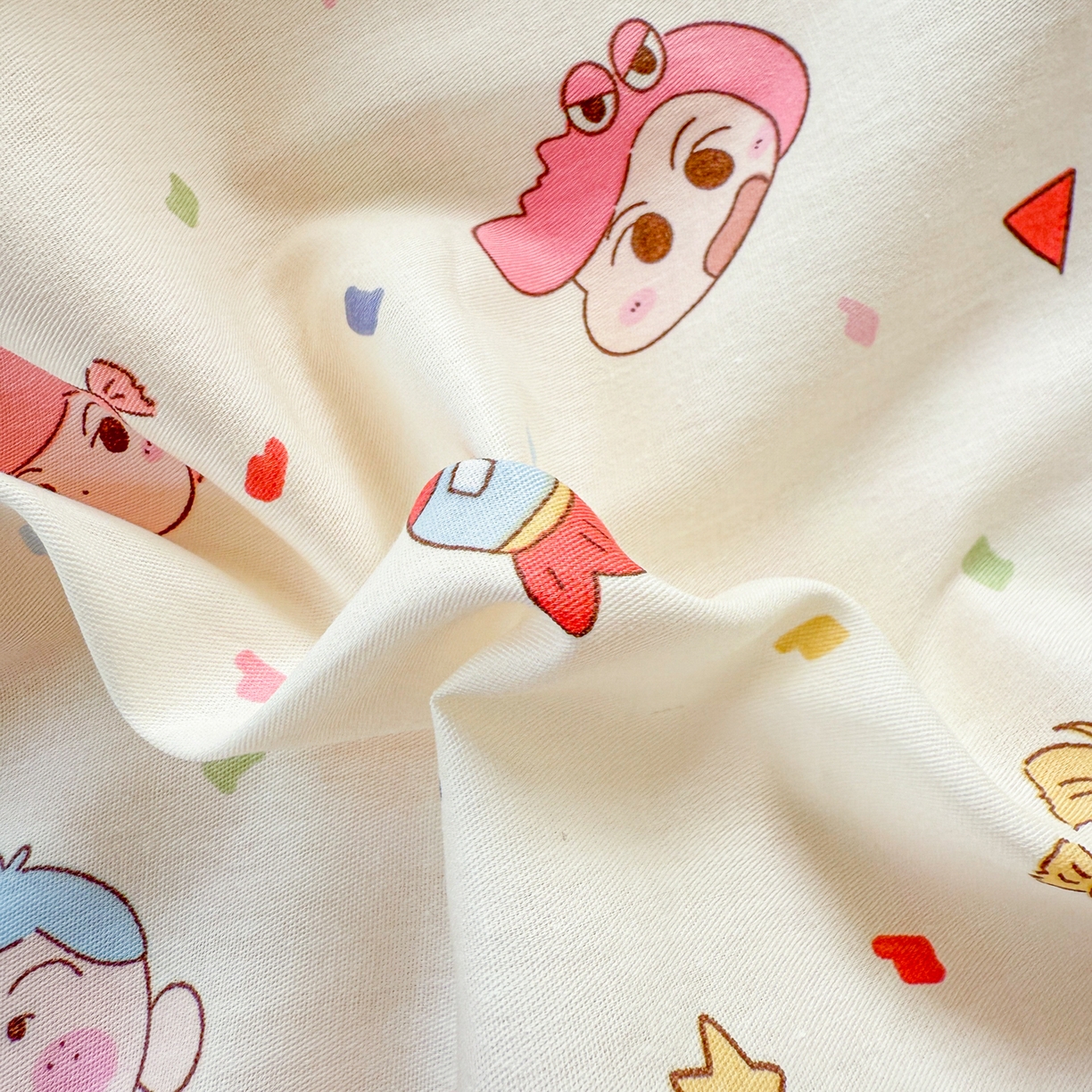 91家纺网 家纺一手货源 找家纺 沐辰 2025春夏新款A类全棉纯棉学生床床盖三件套 幼稚园