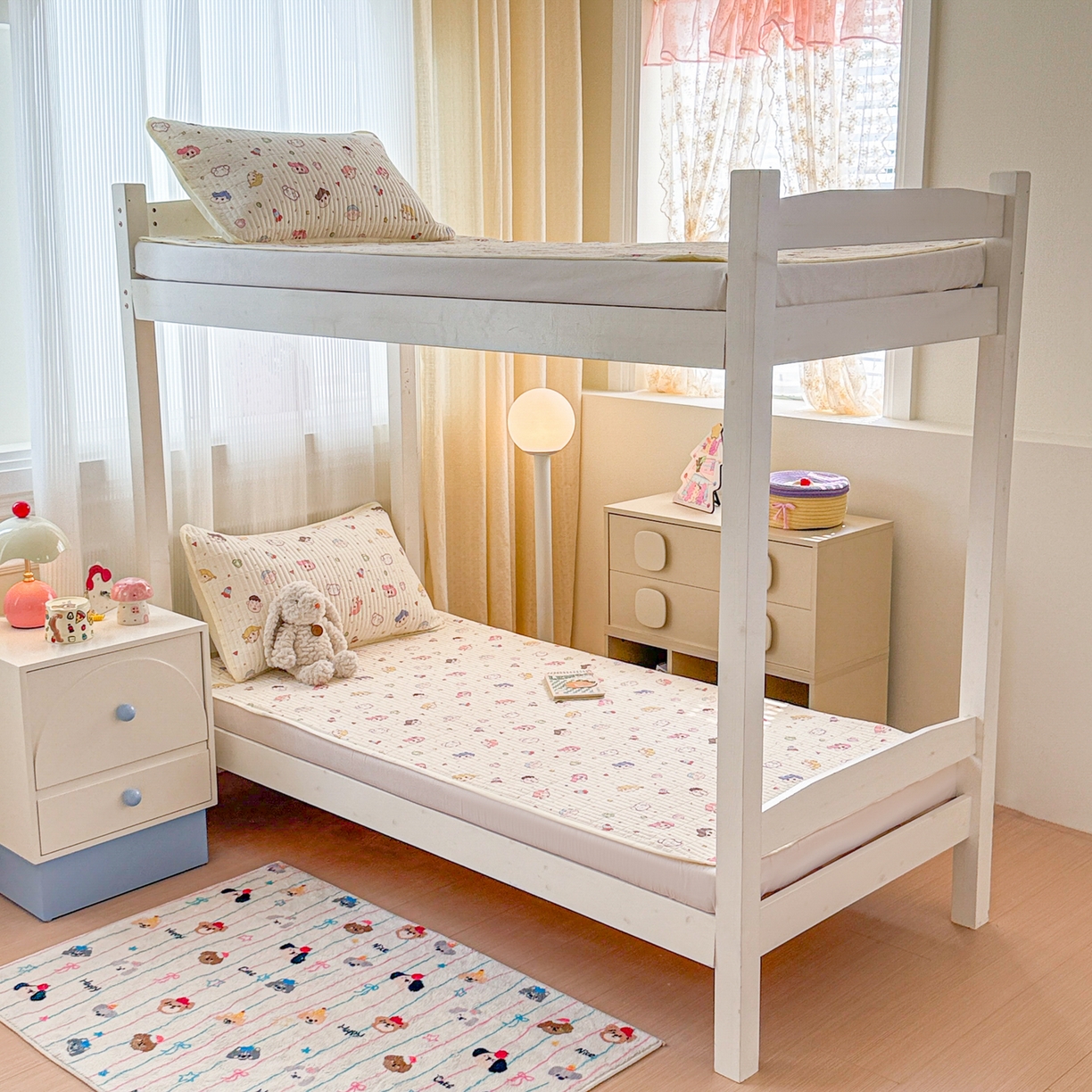 91家纺网 家纺一手货源 找家纺 沐辰 2025春夏新款A类全棉纯棉学生床床盖三件套 幼稚园