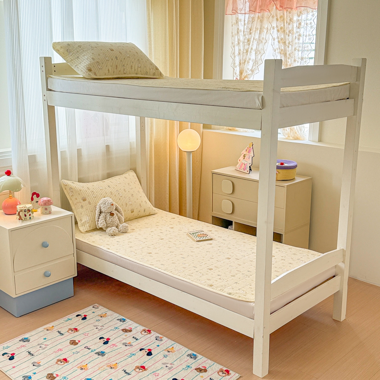 91家纺网 家纺一手货源 找家纺 沐辰 2025春夏新款A类全棉纯棉学生床床盖三件套 庄园小鸭