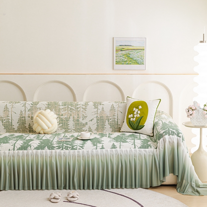 91家纺网 家纺一手货源 找家纺 （总）沐沐家纺 2026春夏新款枝荫沙发巾