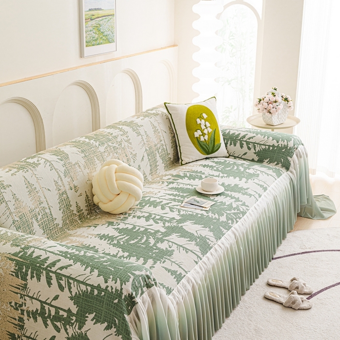 91家纺网 家纺一手货源 找家纺 （总）沐沐家纺 2026春夏新款枝荫沙发巾