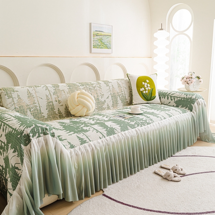 91家纺网 家纺一手货源 找家纺 （总）沐沐家纺 2026春夏新款枝荫沙发巾