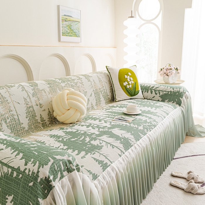 91家纺网 家纺一手货源 找家纺 （总）沐沐家纺 2026春夏新款枝荫沙发巾