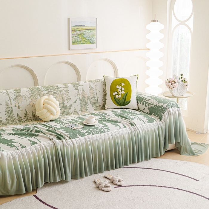 91家纺网 家纺一手货源 找家纺 （总）沐沐家纺 2026春夏新款枝荫沙发巾