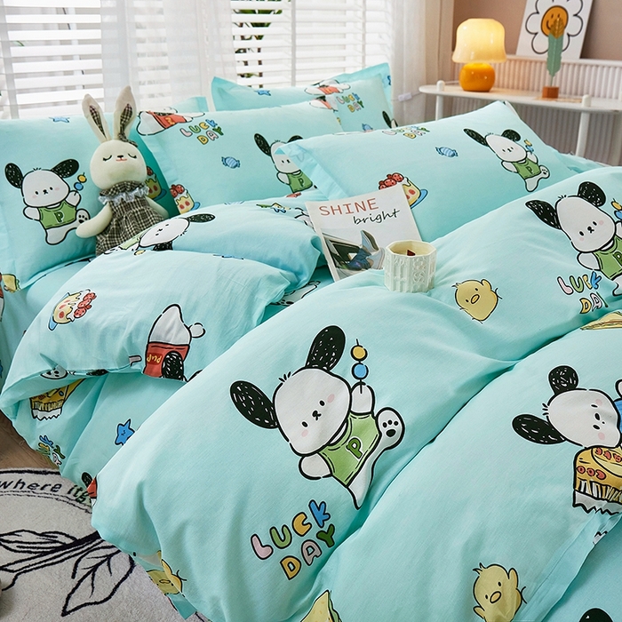 91家纺网 家纺一手货源 找家纺 名优家纺 2025新款全棉纯棉13070韩版小清新系列被套单件--单被套 萌宠时代