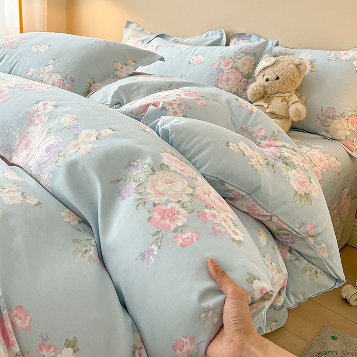 91家纺网 家纺一手货源 找家纺 名优家纺 2025新款全棉纯棉13070韩版小清新系列被套单件--单被套 梦柔 兰