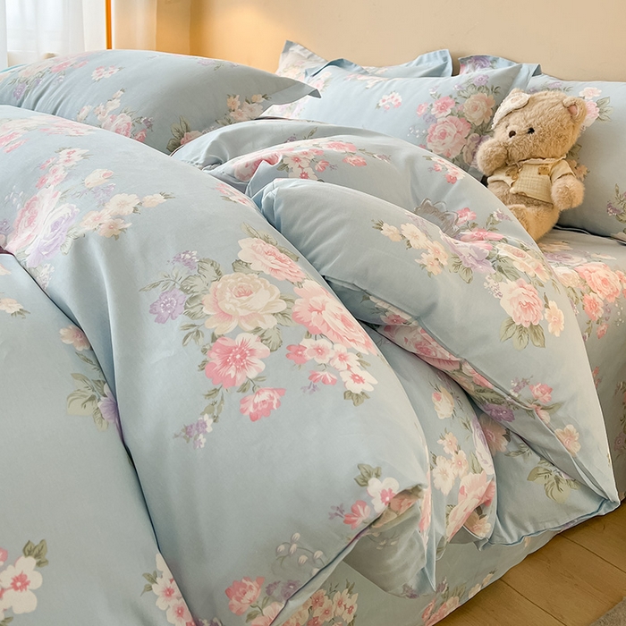 91家纺网 家纺一手货源 找家纺 名优家纺 2025新款全棉纯棉13070韩版小清新系列被套单件--单被套 梦柔 兰