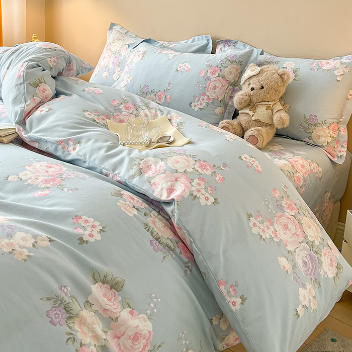 91家纺网 家纺一手货源 找家纺 名优家纺 2025新款全棉纯棉13070韩版小清新系列被套单件--单被套 梦柔 兰