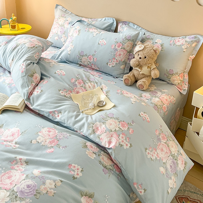 91家纺网 家纺一手货源 找家纺 名优家纺 2025新款全棉纯棉13070韩版小清新系列被套单件--单被套 梦柔 兰