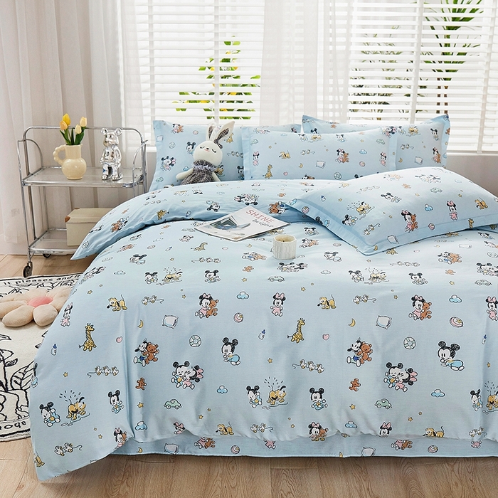 91家纺网 家纺一手货源 找家纺 名优家纺 2025新款全棉纯棉13070韩版小清新系列被套单件--单被套 米奇乐园