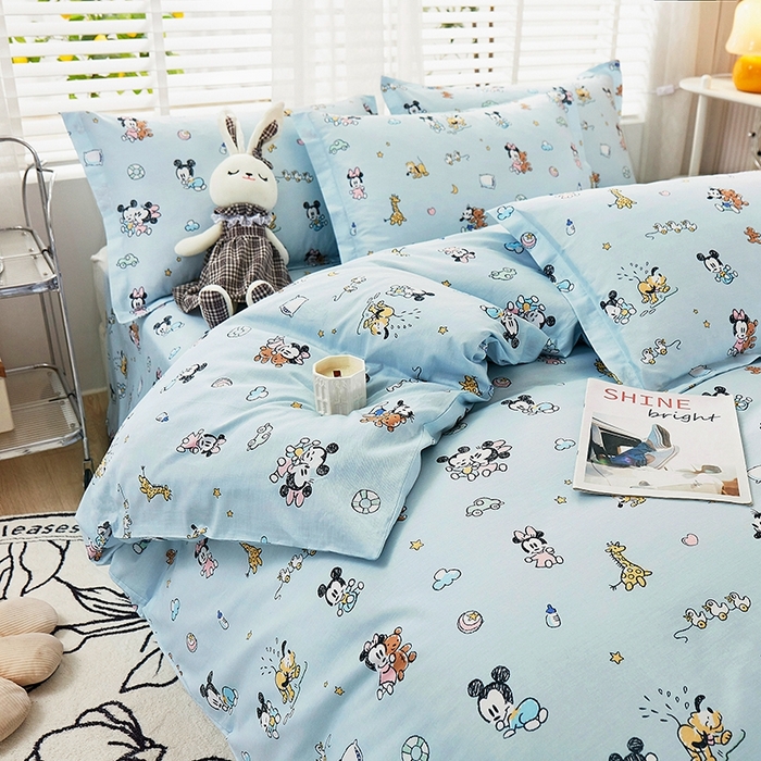 91家纺网 家纺一手货源 找家纺 名优家纺 2025新款全棉纯棉13070韩版小清新系列被套单件--单被套 米奇乐园