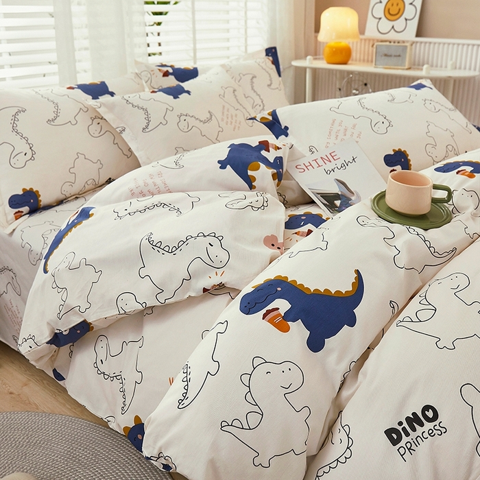 91家纺网 家纺一手货源 找家纺 名优家纺 2025新款全棉纯棉13070韩版小清新系列被套单件--单被套 面包龙