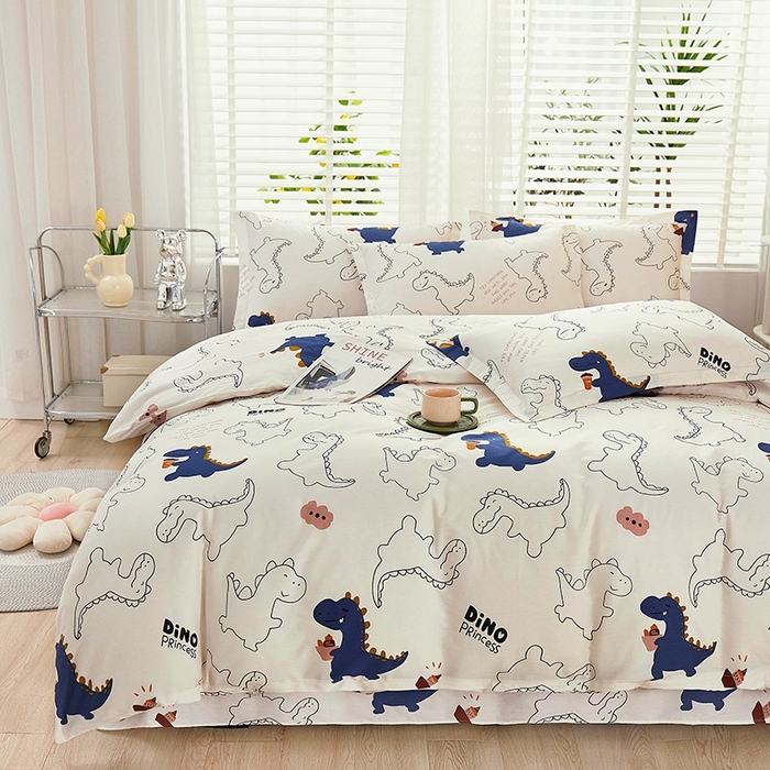 91家纺网 家纺一手货源 找家纺 名优家纺 2025新款全棉纯棉13070韩版小清新系列被套单件--单被套 面包龙