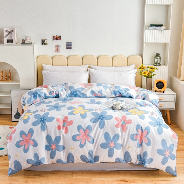 名优家纺 2025新款全棉纯棉13070韩版小清新系列被套单件--单被套 浅浅花漾