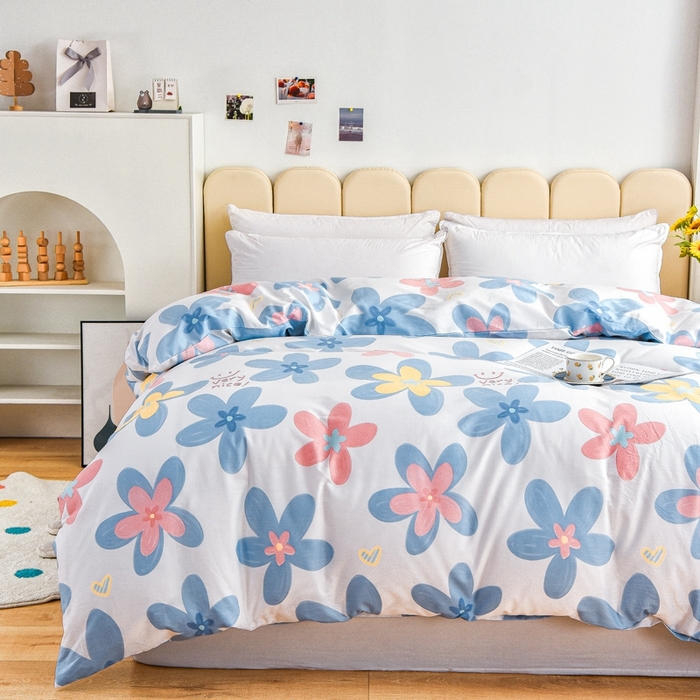 91家纺网 家纺一手货源 找家纺 名优家纺 2025新款全棉纯棉13070韩版小清新系列被套单件--单被套 浅浅花漾