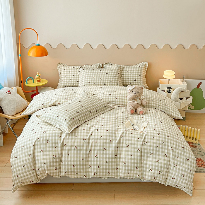 名优家纺 2025新款全棉纯棉13070韩版小清新系列被套单件--单被套 酸甜樱桃